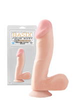Basix 6.5 inch Dong Flesh with Suction Cup and Balls